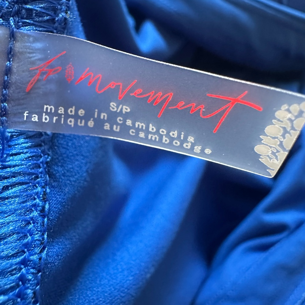 Free People Movement Cobalt blue joggers sweat pants high waist cargo pockets S - Picture 5 of 12